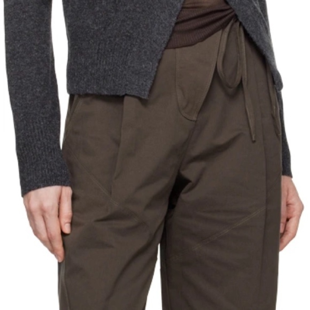 Deiji Studios Dark Brown Flag Tie Pants